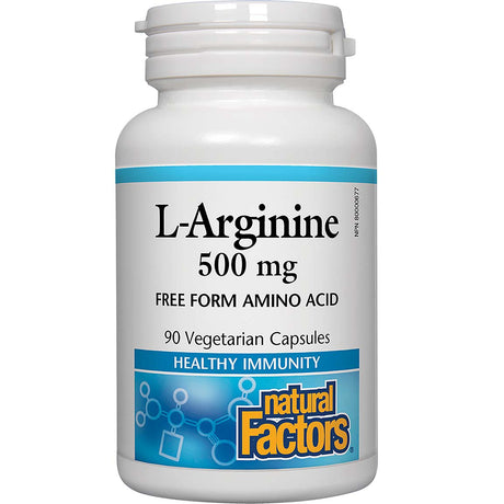 Natural Factors L-Arginine, 500 mg, 90 Vegetable Capsules - Natural Factors