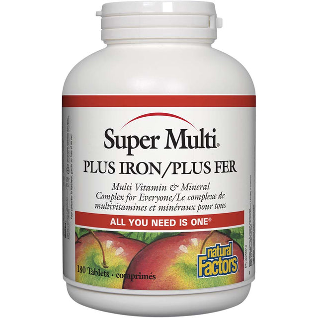 Super Multi Plus Iron, 180 Tablets by Natural Factors - Natural Factors