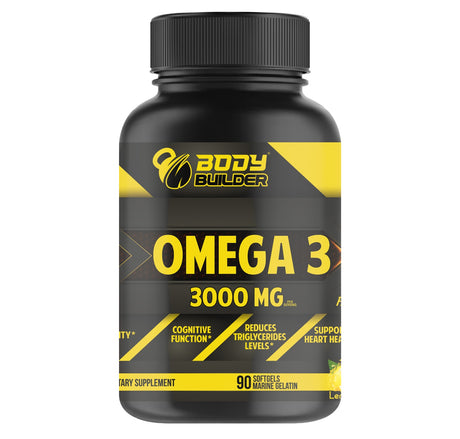 Omega-3 Body Builder, 3000 mg, 90 Softgels - Body Builder