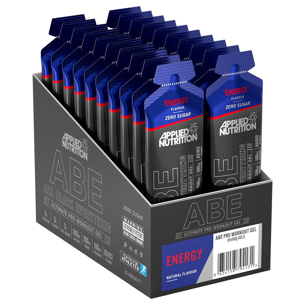 ABE Ultimate Pre Workout Gel, Energy Flavor, Box of 20 Pieces - Applied Nutrition - Applied Nutrition