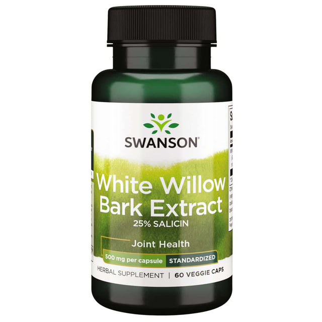 Swanson White Willow Bark Extract, 500 mg, 60 Veggie Capsules - Swanson