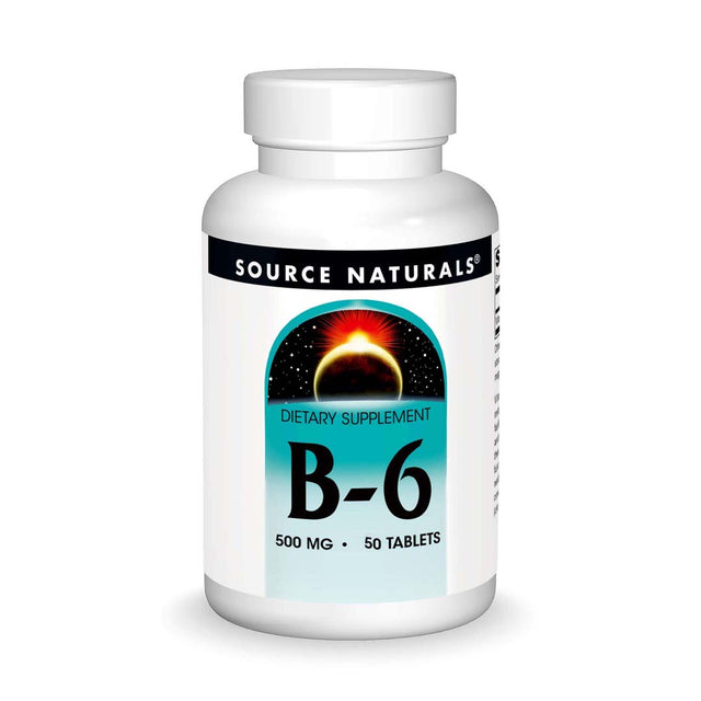 Vitamin B 6, 500 mg, 50 Tablets - Source Naturals - Source Naturals