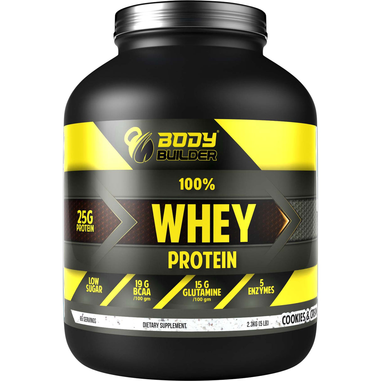 Whey Protein, Cookies and Cream, 5 LB, Body Builder - Body Builder