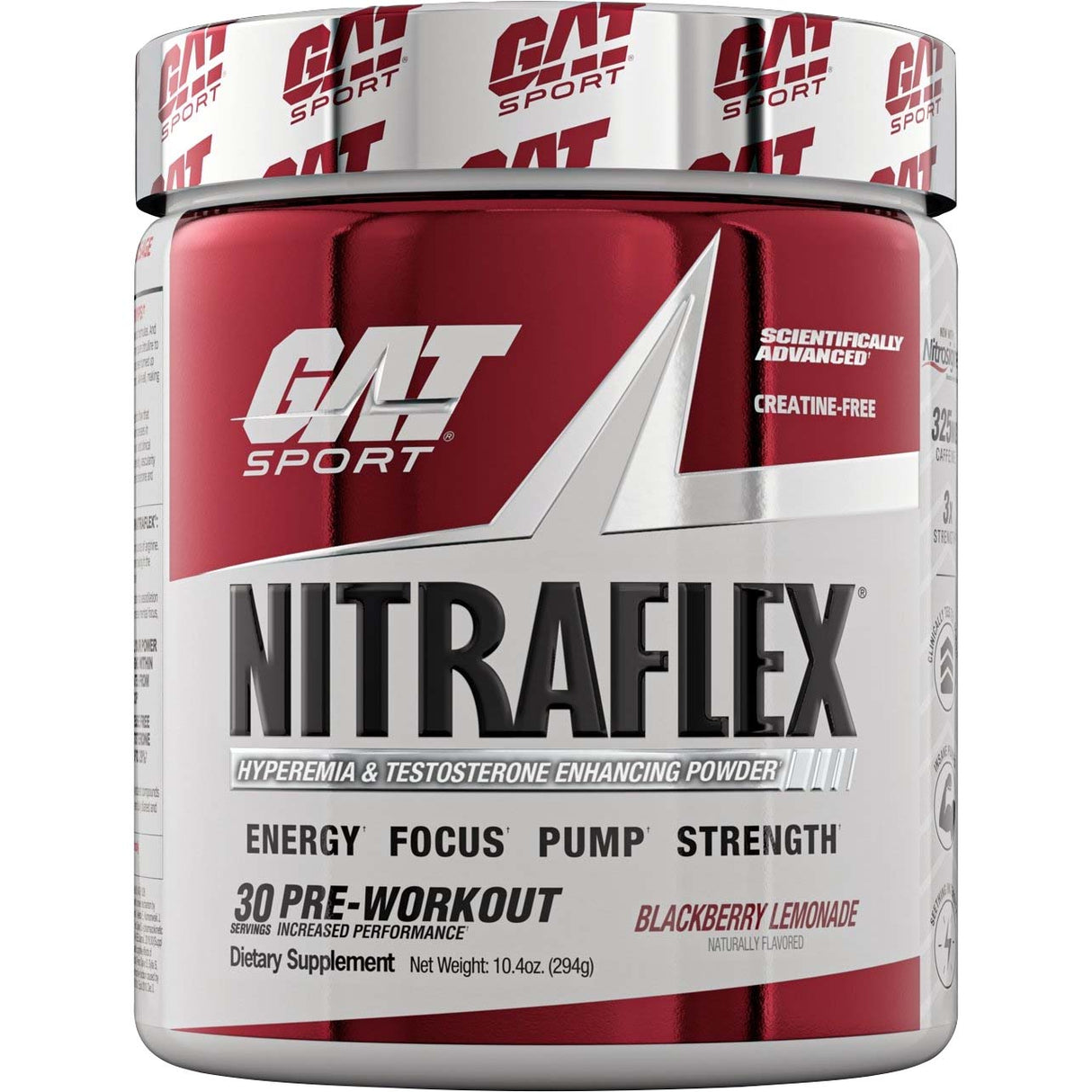 Gat Sport Nitraflex Testosterone Boosting Powder, Black Cherry, 30 Servings - GAT Sport