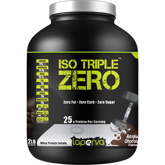 Laperva Iso Triple Zero Next Generation Whey Protein, Belgian Chocolate, 2 LB - Laperva