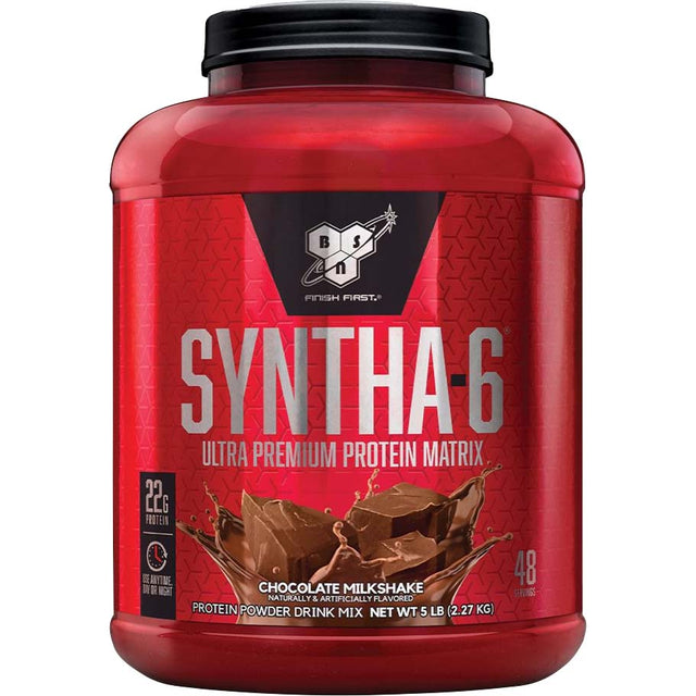 BSN Syntha-6 Whey Protein, 5 LB, Chocolate Milkshake - BSN