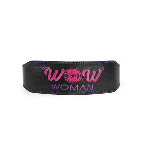 Wow Women Black Leather Belt With Bag, XS, Purple Belt - Wow Woman