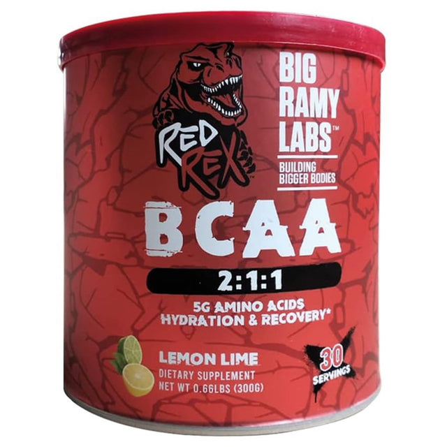 Big Ramy Labs Red Rex BCAA, Lemon Lime, 300 Gm - Big Ramy Labs Redrex