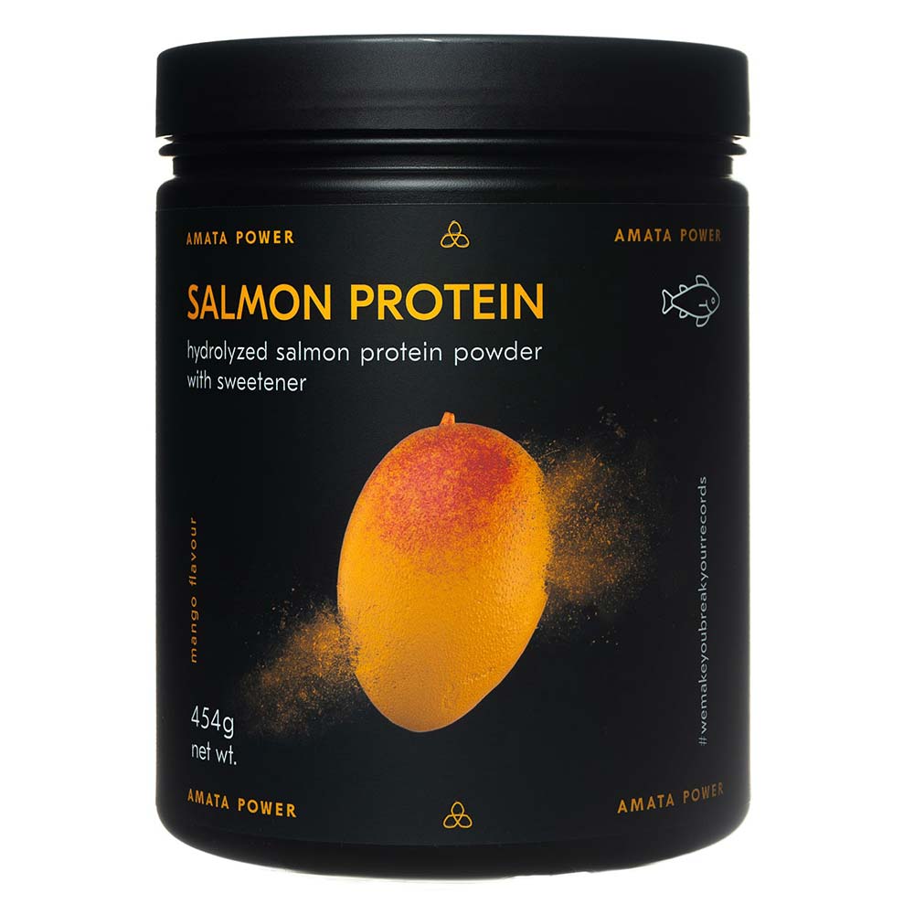 Amata Power Salmon Protein, Mango, 454 Gm - Amata Power