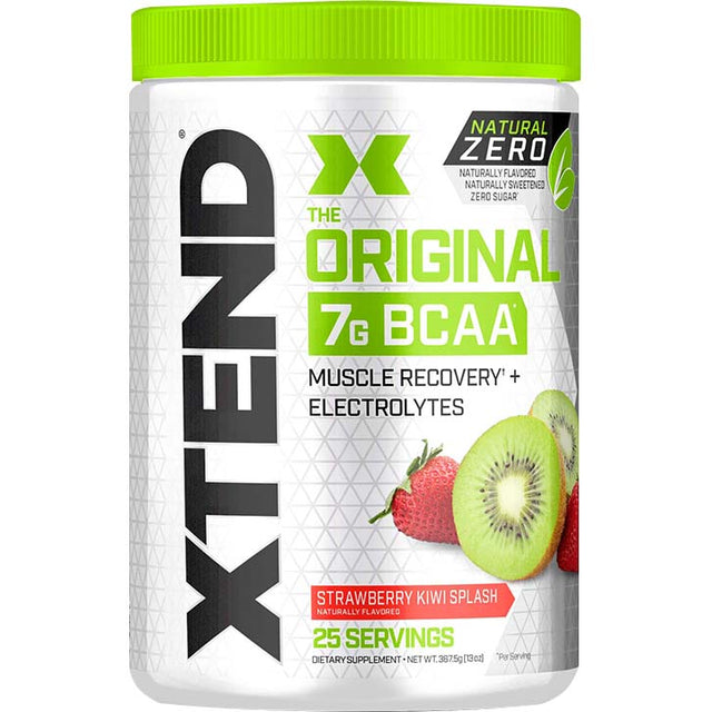 Xtend Natural Zero BCAAs, Strawberry Kiwi, 25 - Xtend