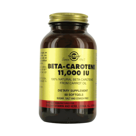 Solgar Beta Carotene, 11,000 IU, 50 Softgels - Solgar