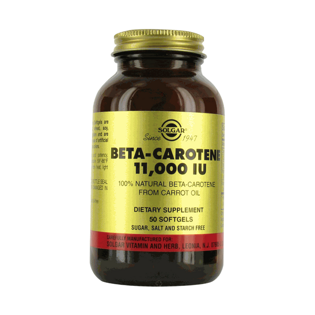 Solgar Beta Carotene, 11,000 IU, 50 Softgels - Solgar