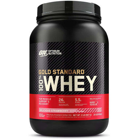 Optimum Nutrition Gold Standard 100% Whey Protein, 2 LB, Delicious Strawberry - Optimum Nutrition