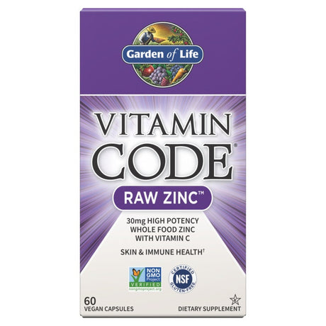 Garden of Life Vitamin Code Raw Zinc, 30 mg, 60 Veggie Capsules - Garden Of Life