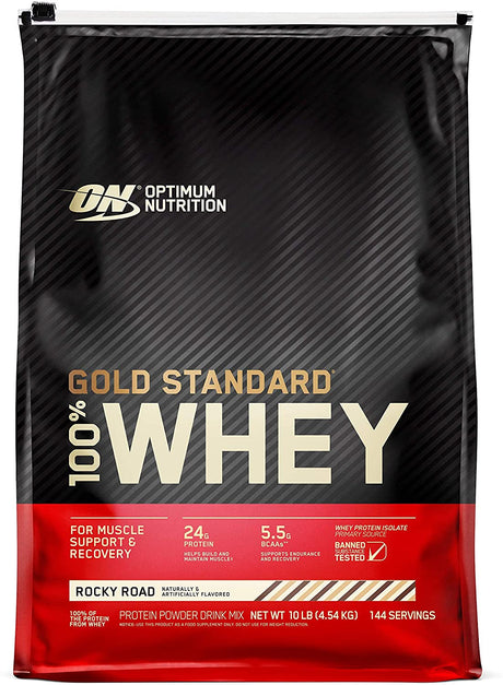 Optimum Nutrition Gold Standard 100% Whey Protein, 10 LB, Rocky Road - Optimum Nutrition