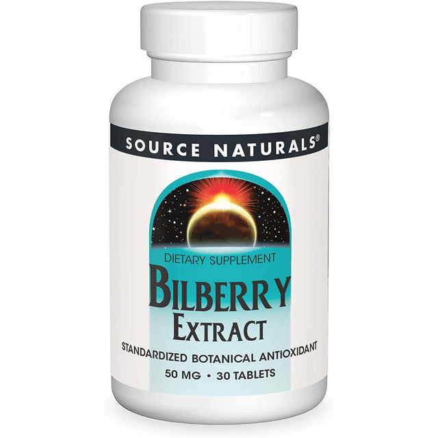 Source Naturals Bilberry Extract, 50 mg, 30 Tablets - Source Naturals