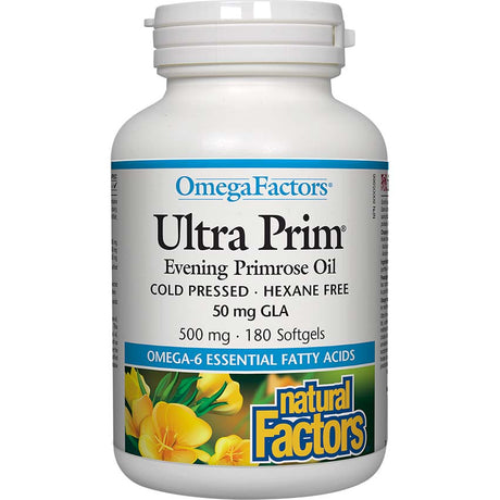 Natural Factors Ultra Prim Evening Primrose Oil, 500 mg, 180 Softgels - Natural Factors