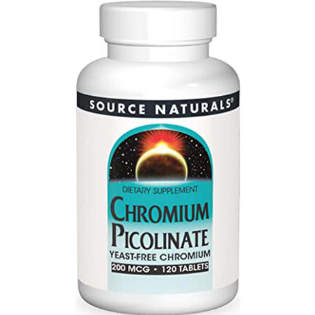 Chromium Picolinate, 200 mcg, 120 Tablets, Source Naturals - Source Naturals