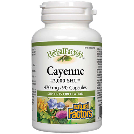 Cayenne, 470 mg, 90 Capsules - Natural Factors - Natural Factors