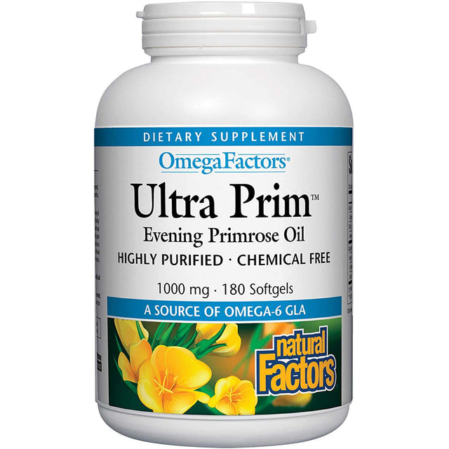 Natural Factors Ultra Prim Evening Primrose Oil, 1000 mg, 180 Softgels - Natural Factors