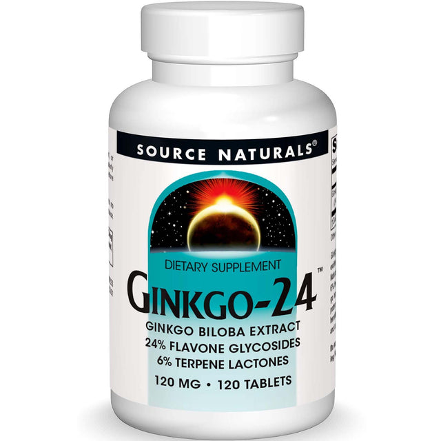 Source Naturals Ginkgo Biloba 24, 120 mg, 120 Tablets - Source Naturals