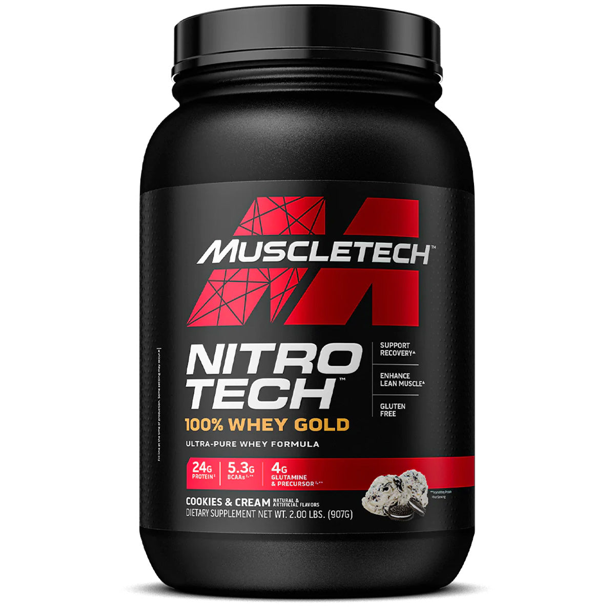 Muscletech Nitro Tech Whey Gold, Cookies and Cream, 2 LB - Muscletech