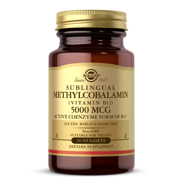 Solgar Vitamin B12 Methylcobalamin, 5000 mcg, 30 Nuggets - Solgar