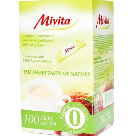 Stevia Zero Calories, 100 Sticks Mivita - Mivita