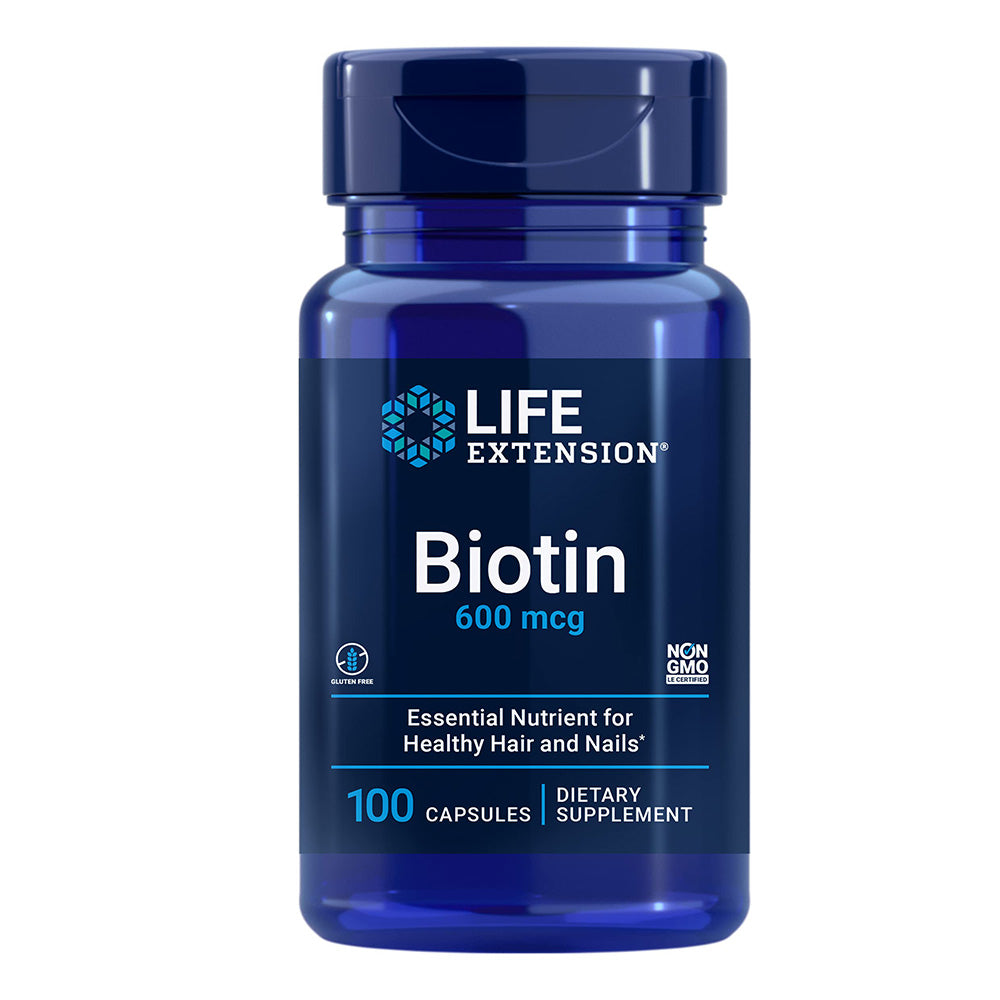 Biotin Life Extension, 600 mcg, 100 Capsules - Life Extension