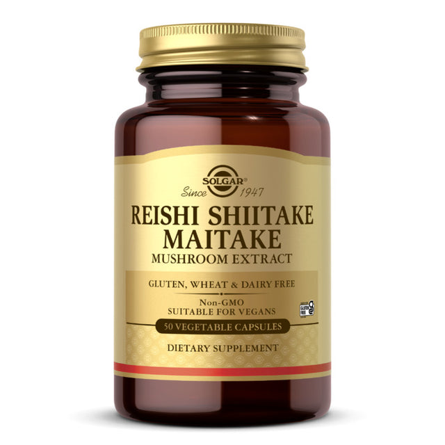 Solgar Mushroom Extract, Reishi Shiitake Maitake, 50 Vegetable Capsules - Solgar