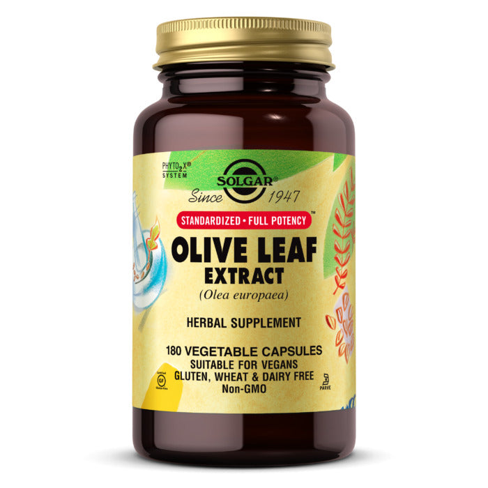 Solgar Olive Leaf Extract, Standardized, 180 Vegetable Capsules - Solgar