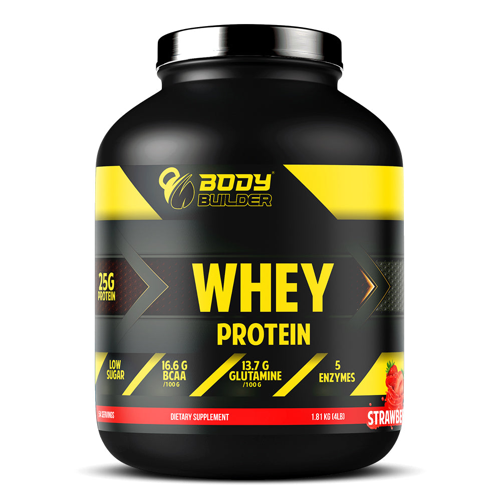 Juicy Strawberry Whey Protein 4 LB Body Builder - Body Builder