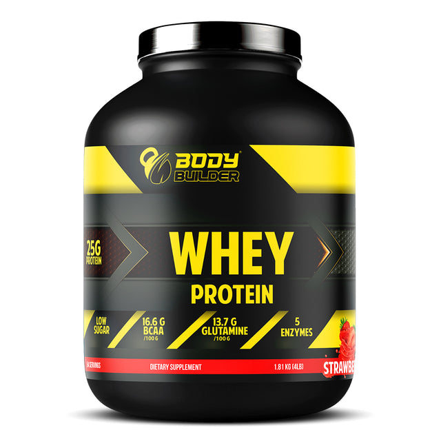 Juicy Strawberry Whey Protein 4 LB Body Builder - Body Builder