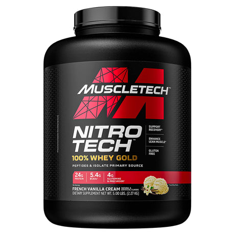 Muscletech Nitro Tech Whey Gold, French Vanilla, 5 LB - Muscletech