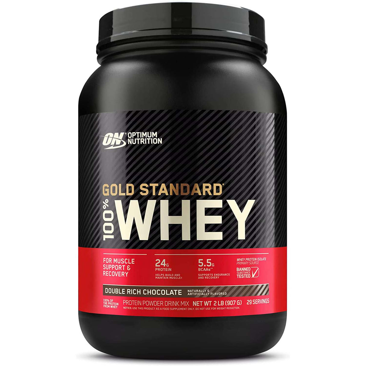 Optimum Nutrition Gold Standard 100% Whey Protein, Double Rich Chocolate, 2 LB - Optimum Nutrition