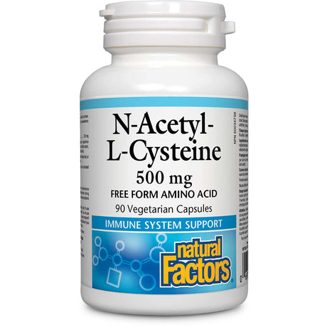 Natural Factors N-Acetyl L-Cysteine, 500 mg, 90 Veggie Capsules - Natural Factors