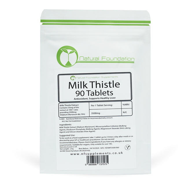 Milk Thistle Natural Foundation, 3500 mg, 90 Tablets - Natural Foundation