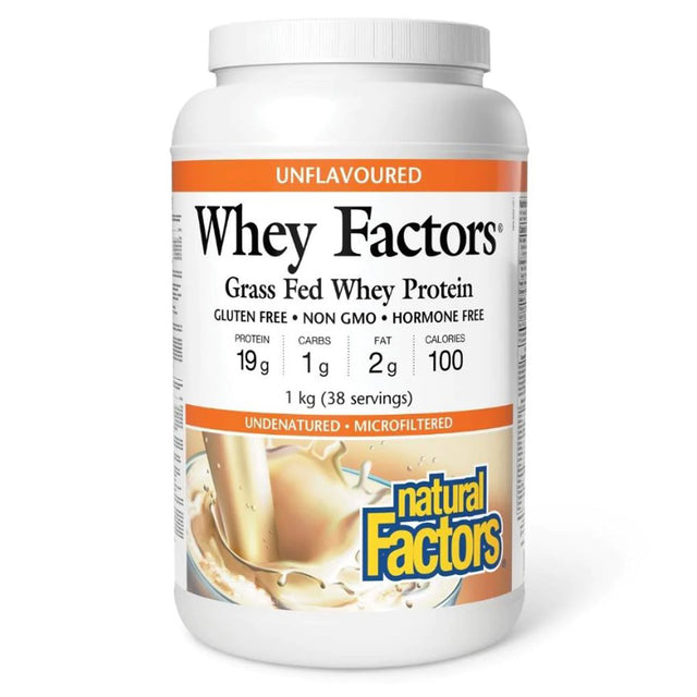 Natural Factors Whey Protein, Unflavored, 1 kg - Natural Factors