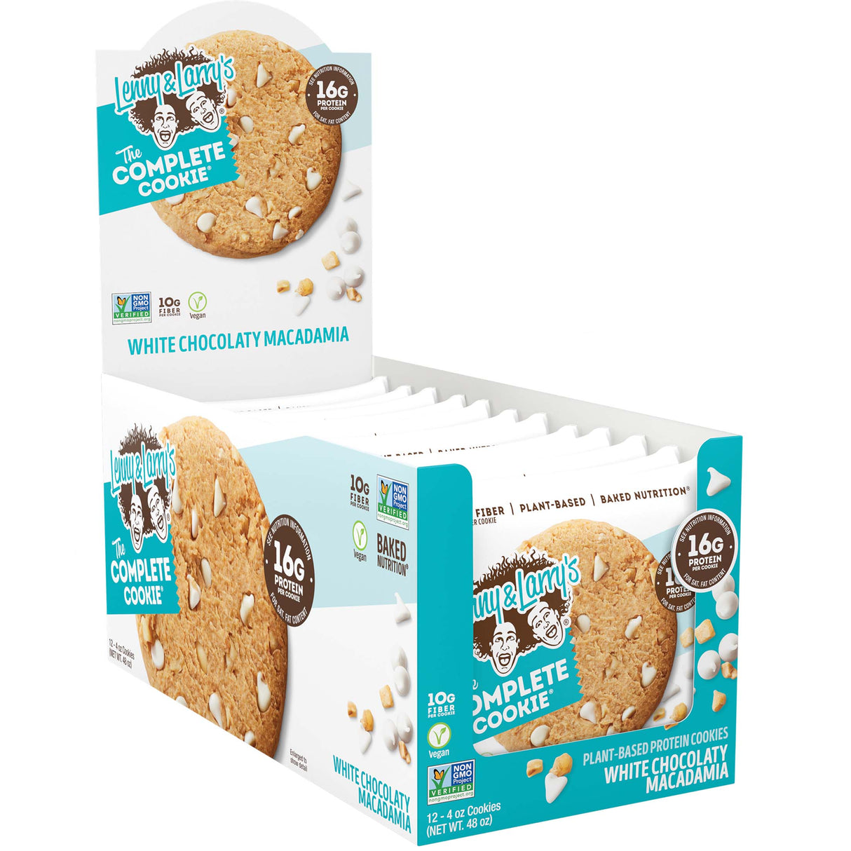 Lenny & Larry’s Complete Cookies, White Chocolate Macadamia, Box of 12 Pieces - Lenny & Larry’s