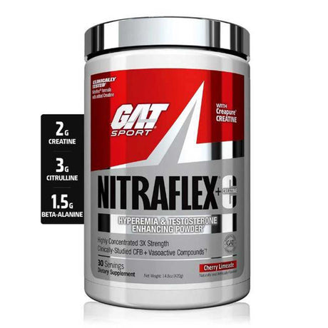 Gat Sport Nitraflex + Creatine, Cherry Limeade, 300 gm - GAT Sport