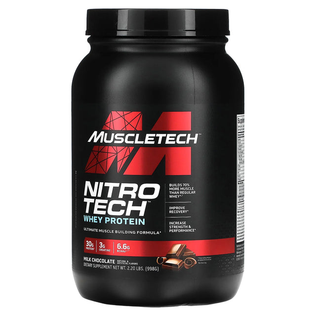 Muscletech Nitro Tech Whey Protein, Milk Chocolate, 2 LB - Muscletech